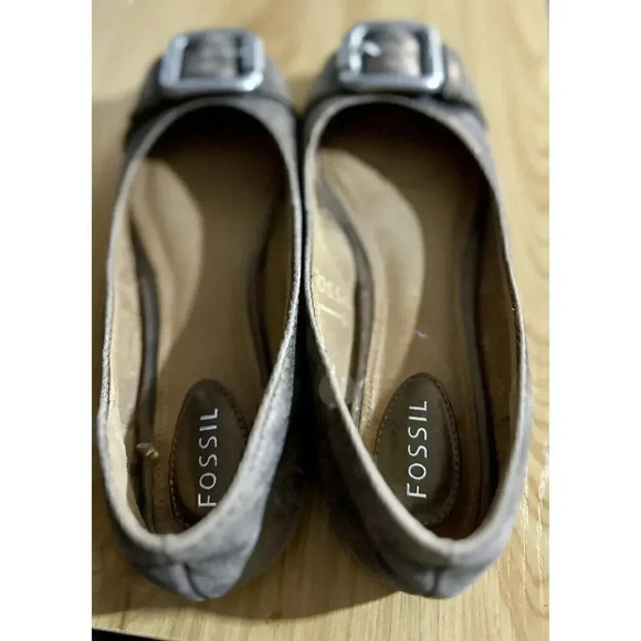 Fossil Womens Leather Signature Flat Metallic Comfort Loafer Slip on shoes 6.5 - Picture 5 of 6